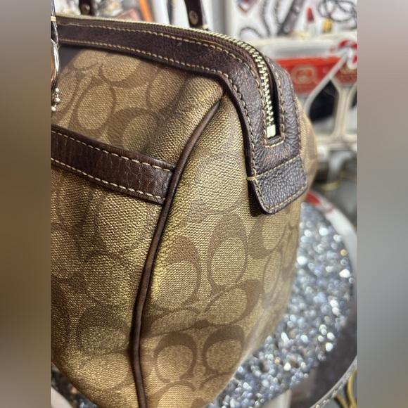 Coach 2009 rehab Heritage Stripe Signature Satchel GUC - Picture 9 of 14